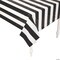 40" x 100 ft. Black & White Striped Disposable Plastic Tablecloth Roll
